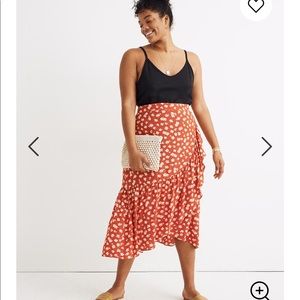 Faux Wrap Midi-Skirt